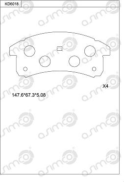 Asimco KD6018 - Гальмівні колодки, дискові гальма avtolavka.club