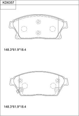 Asimco KD6357 - Гальмівні колодки, дискові гальма avtolavka.club