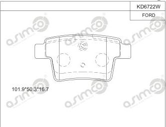 Asimco KD6722W - Гальмівні колодки, дискові гальма avtolavka.club