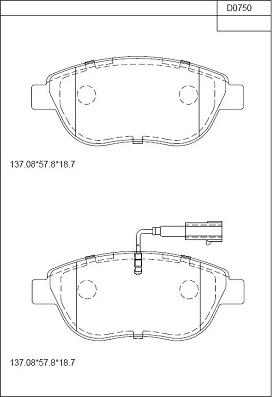 Asimco KD0750 - Гальмівні колодки, дискові гальма avtolavka.club