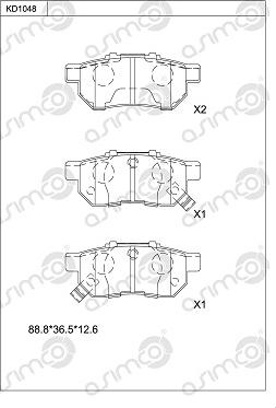 Asimco KD1048 - Гальмівні колодки, дискові гальма avtolavka.club