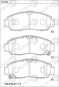 Asimco KD1032 - Гальмівні колодки, дискові гальма avtolavka.club