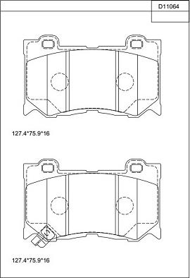 Asimco KD11064 - Гальмівні колодки, дискові гальма avtolavka.club