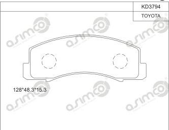 Asimco KD3794 - Гальмівні колодки, дискові гальма avtolavka.club