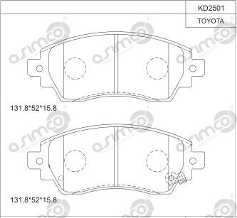 Asimco KD2501 - Гальмівні колодки, дискові гальма avtolavka.club