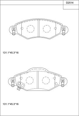 Asimco KD2514 - Гальмівні колодки, дискові гальма avtolavka.club