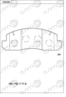 Asimco KD2530 - Гальмівні колодки, дискові гальма avtolavka.club