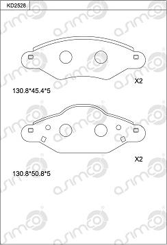 Asimco KD2528 - Гальмівні колодки, дискові гальма avtolavka.club