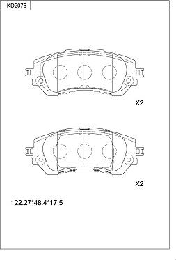 Asimco KD2076 - Гальмівні колодки, дискові гальма avtolavka.club