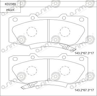 Asimco KD2389 - Гальмівні колодки, дискові гальма avtolavka.club