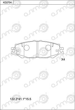 Asimco KD2704 - Гальмівні колодки, дискові гальма avtolavka.club