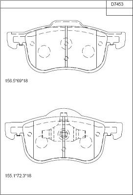 Asimco KD7453 - Гальмівні колодки, дискові гальма avtolavka.club