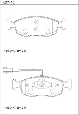 Asimco KD7415 - Гальмівні колодки, дискові гальма avtolavka.club