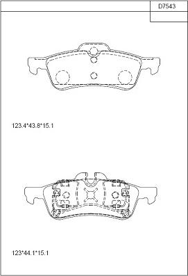 Asimco KD7543 - Гальмівні колодки, дискові гальма avtolavka.club