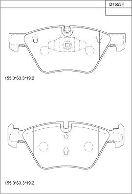 Asimco KD7553F - Гальмівні колодки, дискові гальма avtolavka.club