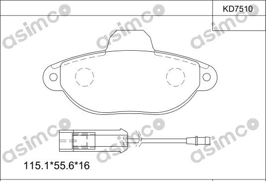 Asimco KD7510 - Гальмівні колодки, дискові гальма avtolavka.club