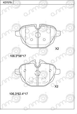 Asimco KD7079 - Гальмівні колодки, дискові гальма avtolavka.club