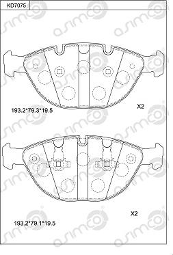 Asimco KD7075 - Гальмівні колодки, дискові гальма avtolavka.club