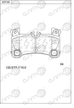 Asimco KD7108 - Гальмівні колодки, дискові гальма avtolavka.club