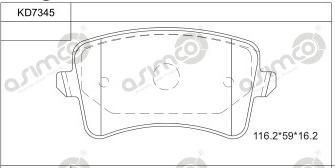 Asimco KD7345 - Гальмівні колодки, дискові гальма avtolavka.club