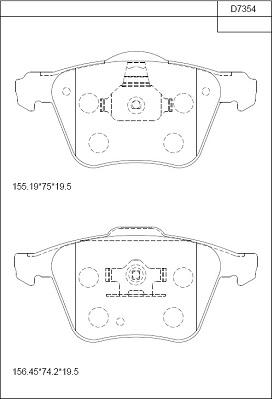 Asimco KD7354 - Гальмівні колодки, дискові гальма avtolavka.club