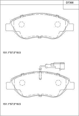 Asimco KD7368 - Гальмівні колодки, дискові гальма avtolavka.club