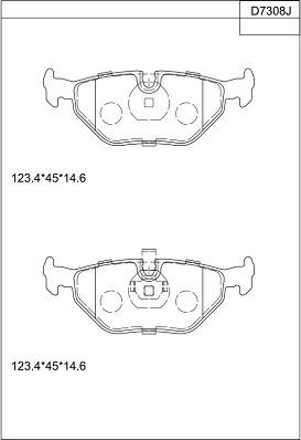 Asimco KD7308 - Гальмівні колодки, дискові гальма avtolavka.club