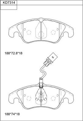 Asimco KD7314 - Гальмівні колодки, дискові гальма avtolavka.club