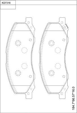 Asimco KD7316 - Гальмівні колодки, дискові гальма avtolavka.club