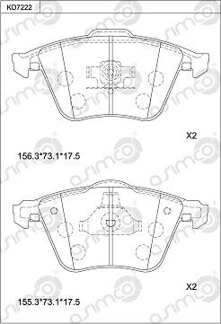 Asimco KD7222 - Гальмівні колодки, дискові гальма avtolavka.club