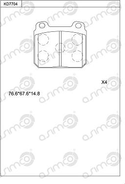 Asimco KD7704 - Гальмівні колодки, дискові гальма avtolavka.club