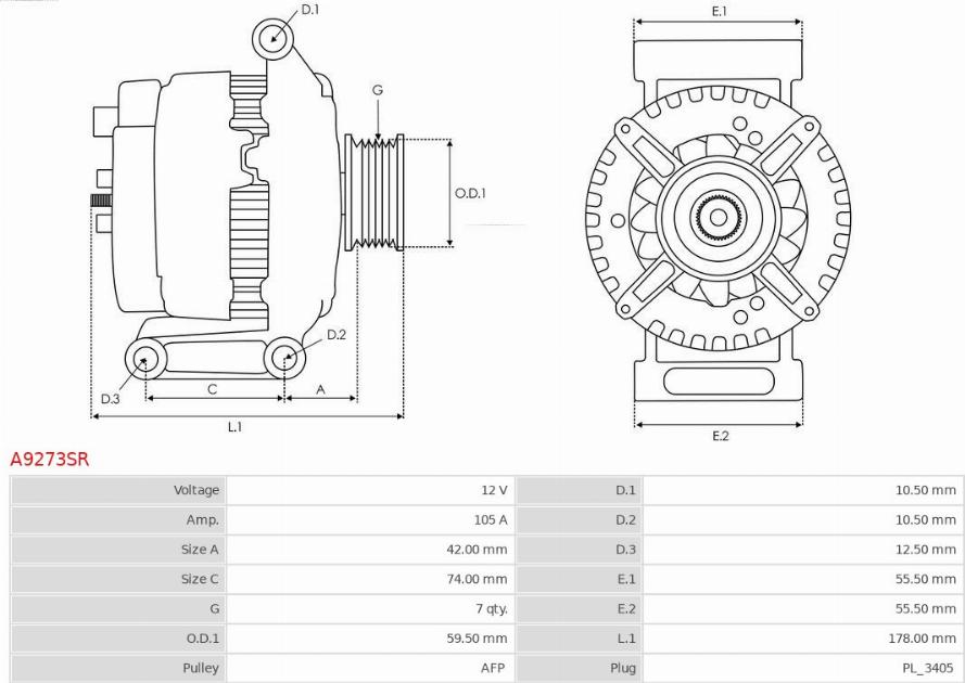 AS-PL A9273SR - Генератор avtolavka.club