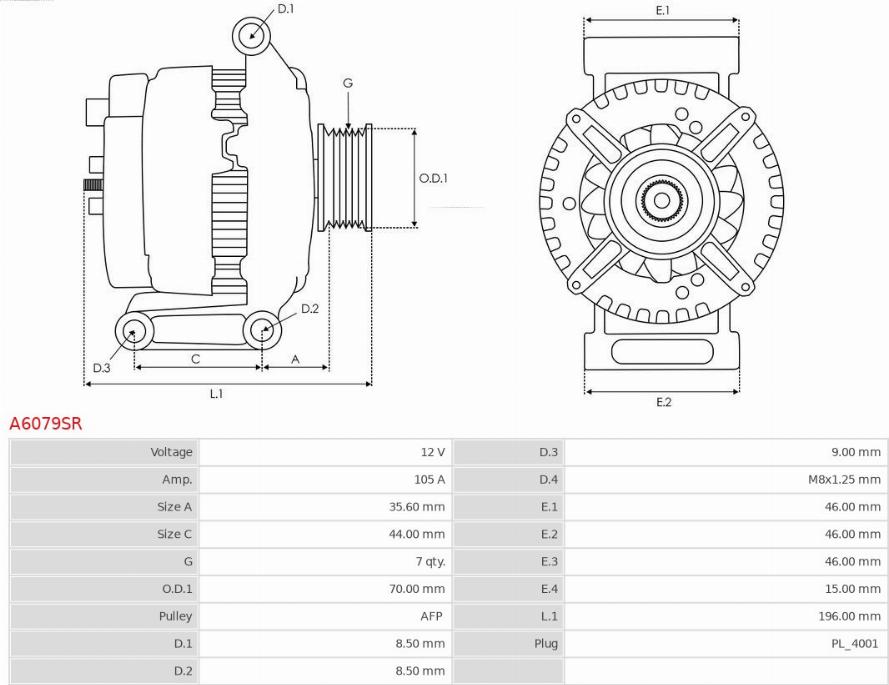 AS-PL A6079SR - Генератор avtolavka.club