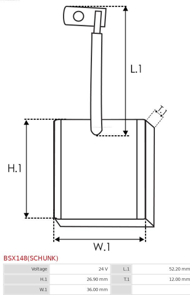 AS-PL BSX148(SCHUNK) - Вугільна щітка, стартер avtolavka.club