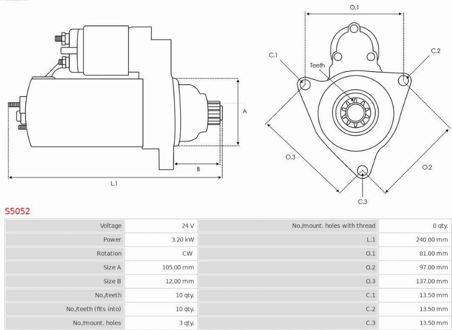 AS-PL S5052 - Стартер avtolavka.club