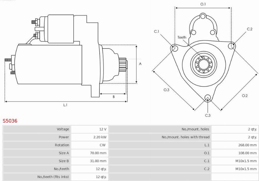 AS-PL S5036 - Стартер avtolavka.club