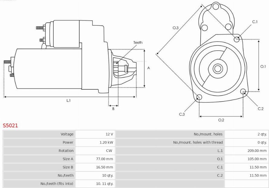 AS-PL S5021 - Стартер avtolavka.club