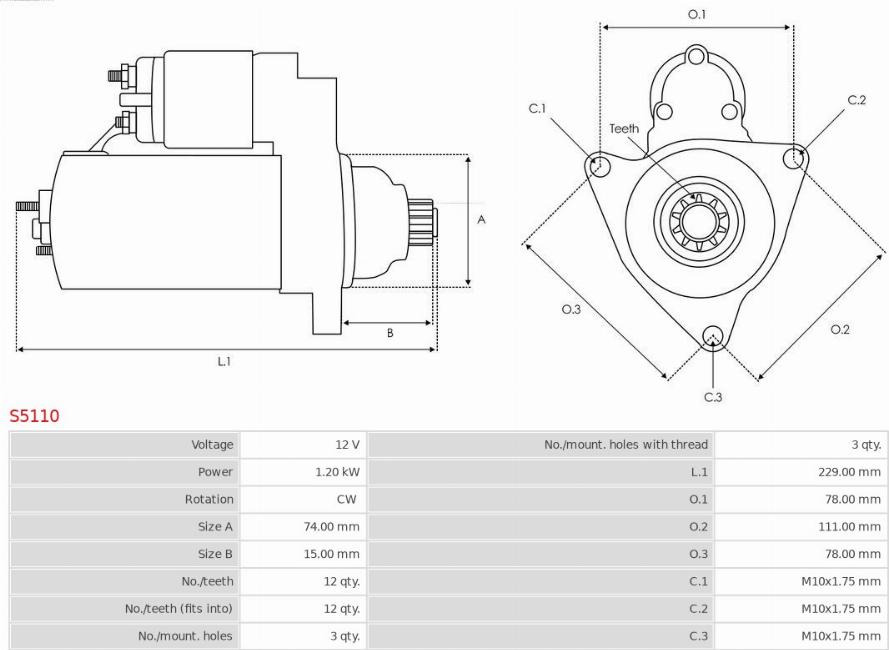 AS-PL S5110 - Стартер avtolavka.club