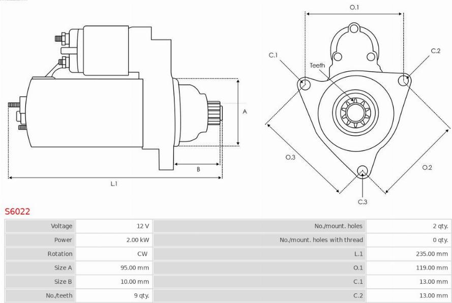 AS-PL S6022 - Стартер avtolavka.club