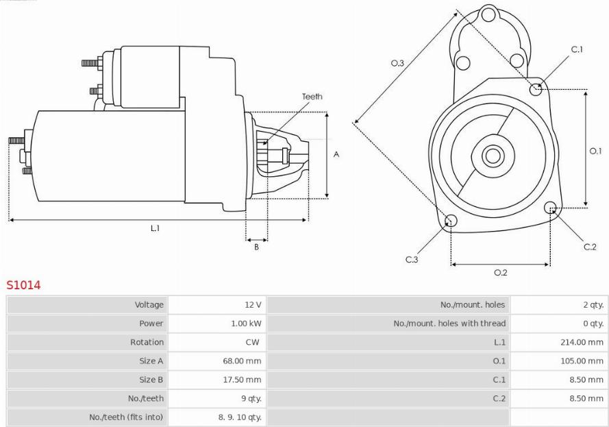 AS-PL S1014 - Стартер avtolavka.club