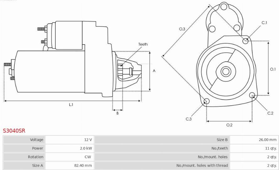 AS-PL S3040SR - Стартер avtolavka.club