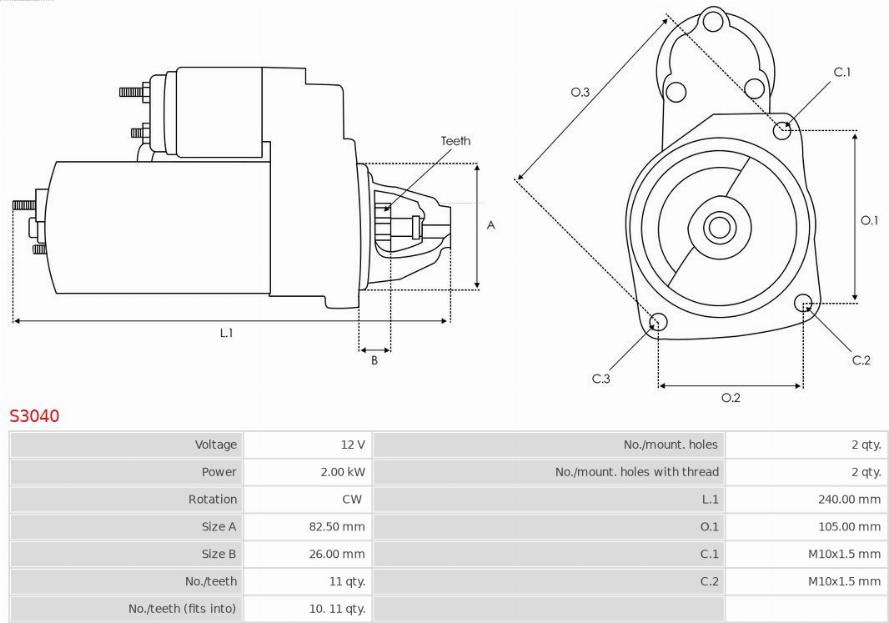 AS-PL S3040 - Стартер avtolavka.club