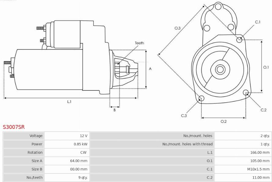 AS-PL S3007SR - Стартер avtolavka.club