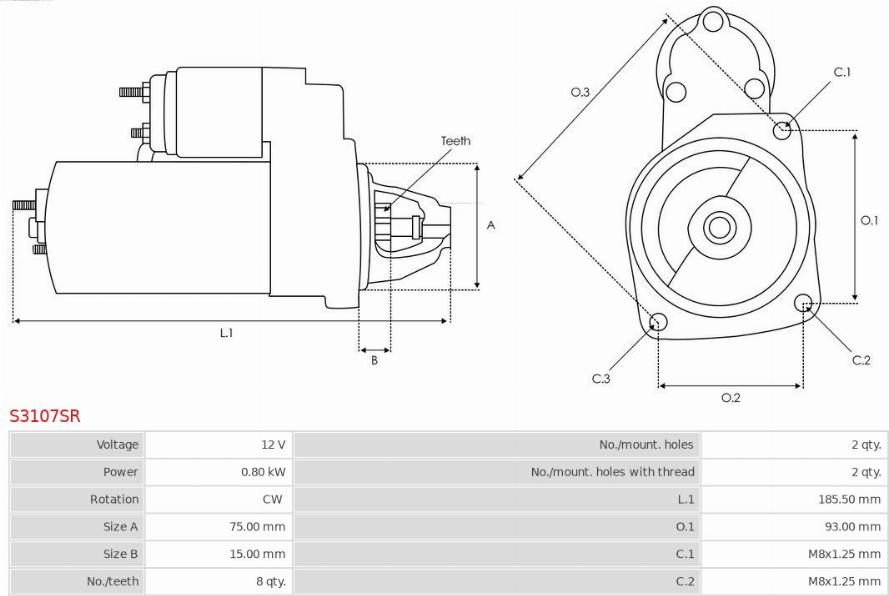 AS-PL S3107SR - Стартер avtolavka.club