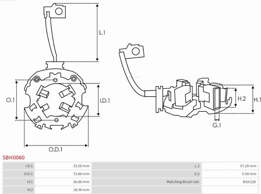 AS-PL SBH0060 - Кронштейн, вугільна щітка avtolavka.club