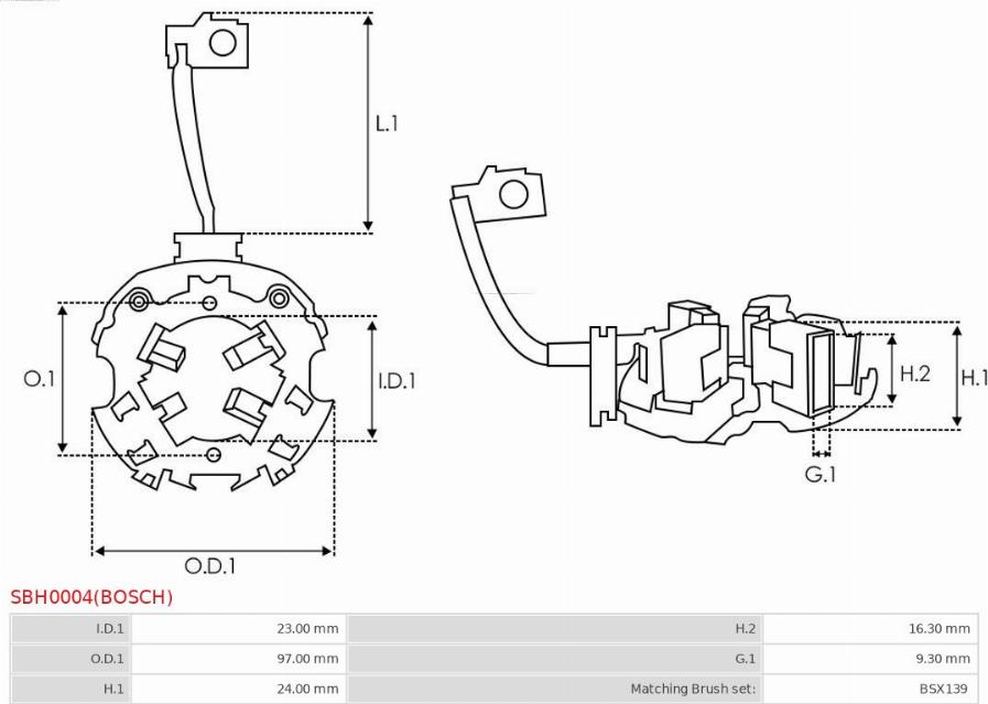 AS-PL SBH0004(BOSCH) - Кронштейн, вугільна щітка avtolavka.club