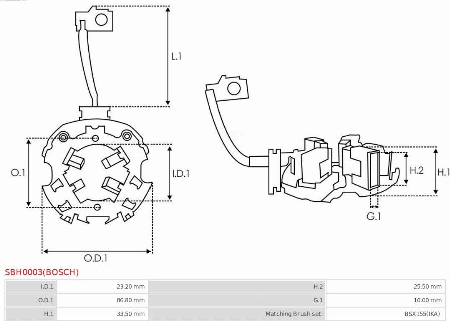 AS-PL SBH0003(BOSCH) - Кронштейн, вугільна щітка avtolavka.club