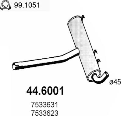 ASSO 44.6001 - Середній глушник вихлопних газів avtolavka.club