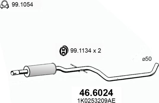 ASSO 46.6024 - Середній глушник вихлопних газів avtolavka.club