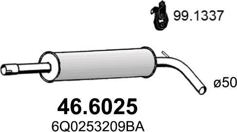 ASSO 46.6025 - Середній глушник вихлопних газів avtolavka.club